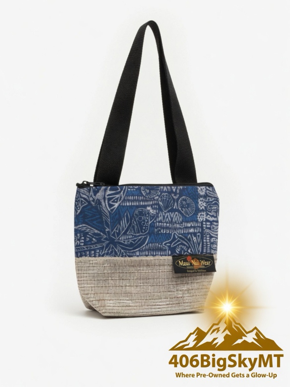 Blue Patterned Shoulder Bag - Picture 6 of 6